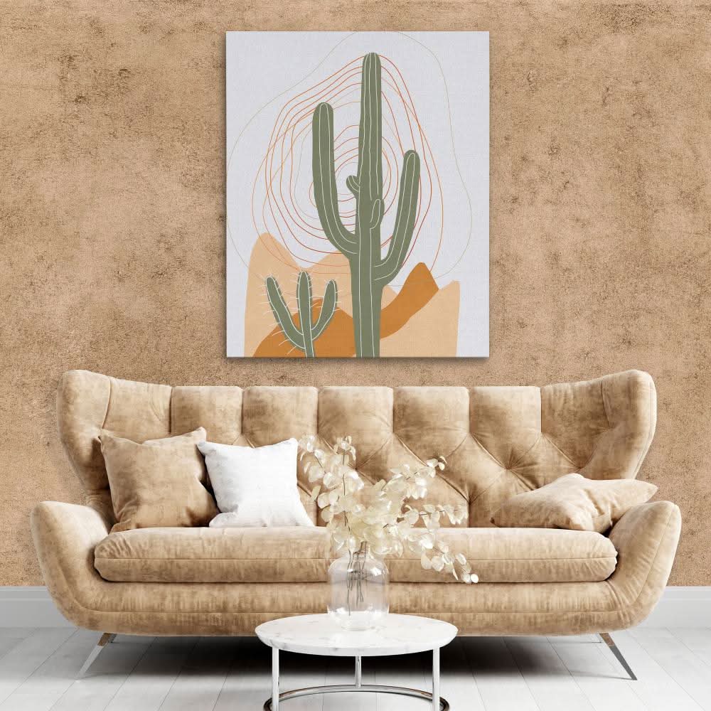 Figurative Cactus - Large Contemporary Canvas Print