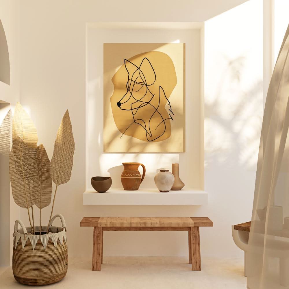Figurative Fox - Large Abstract Canvas Print