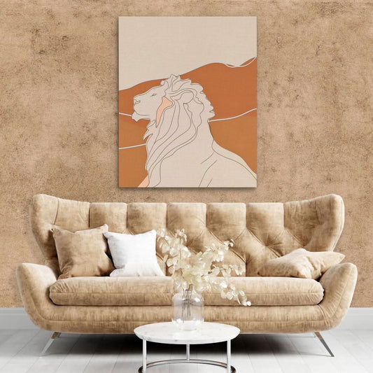 Figurative Lion - Wall Art in Black Frame