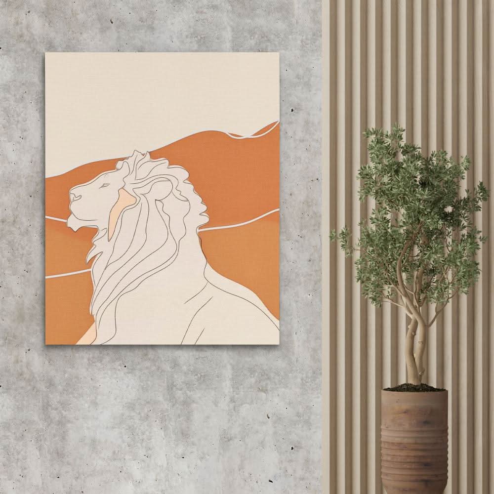 Figurative Lion - Large Canvas Print