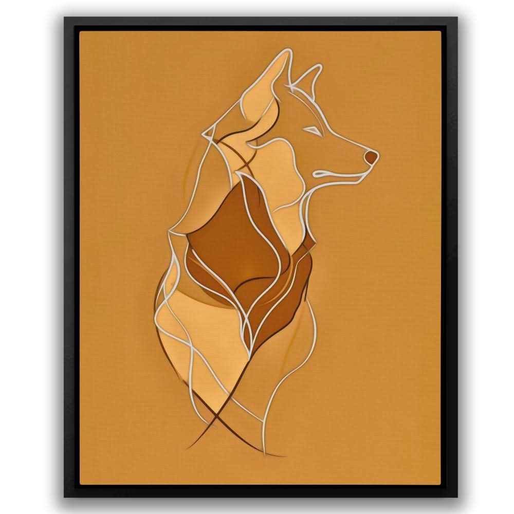 Figurative Wolf - Brown Nature Canvas Print