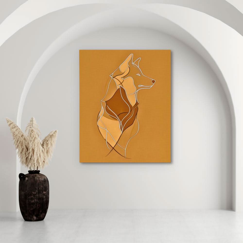 Figurative Wolf - Large Abstract Canvas Print