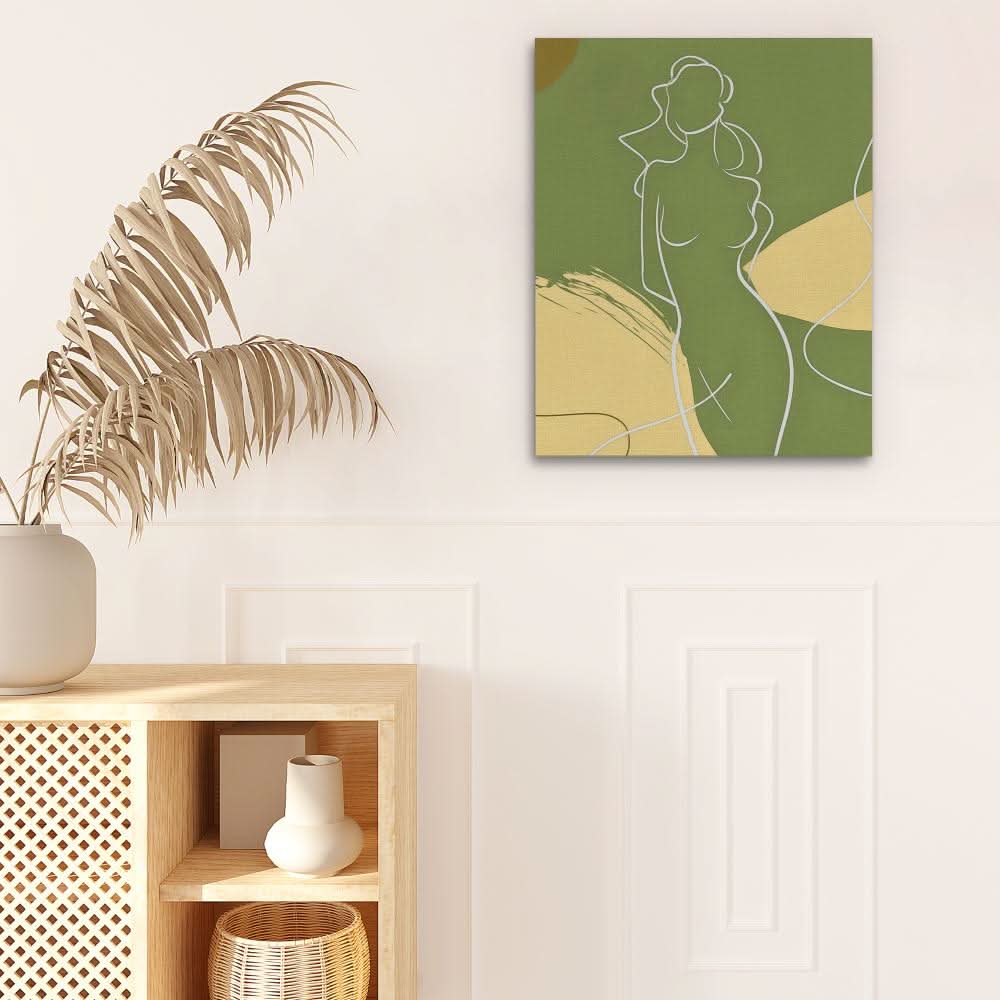 Figure of a Goddess - Minimalist Neutral Canvas Wall Art