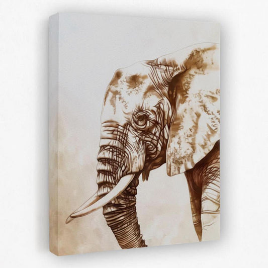 Figure of an Elephant - Animals Canvas Wall Art