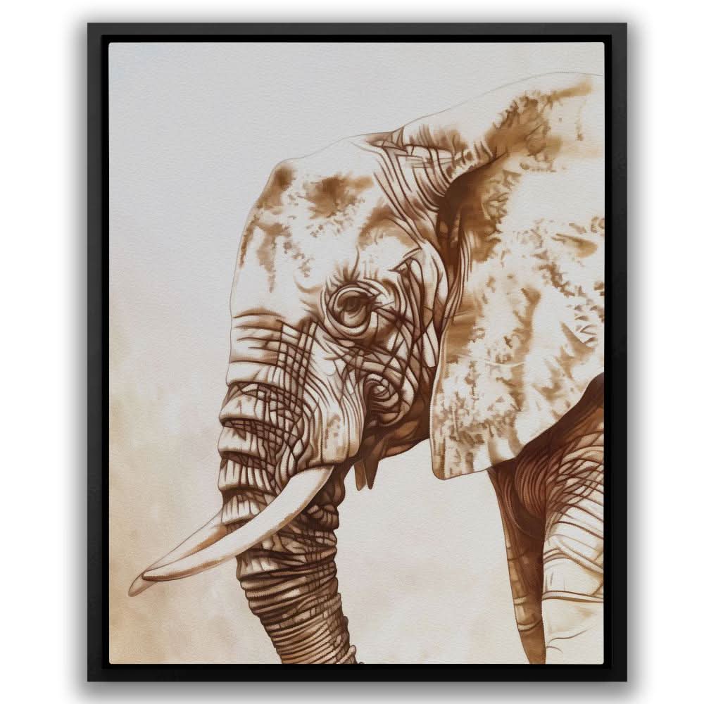 Figure of an Elephant - Large Modern Canvas Print