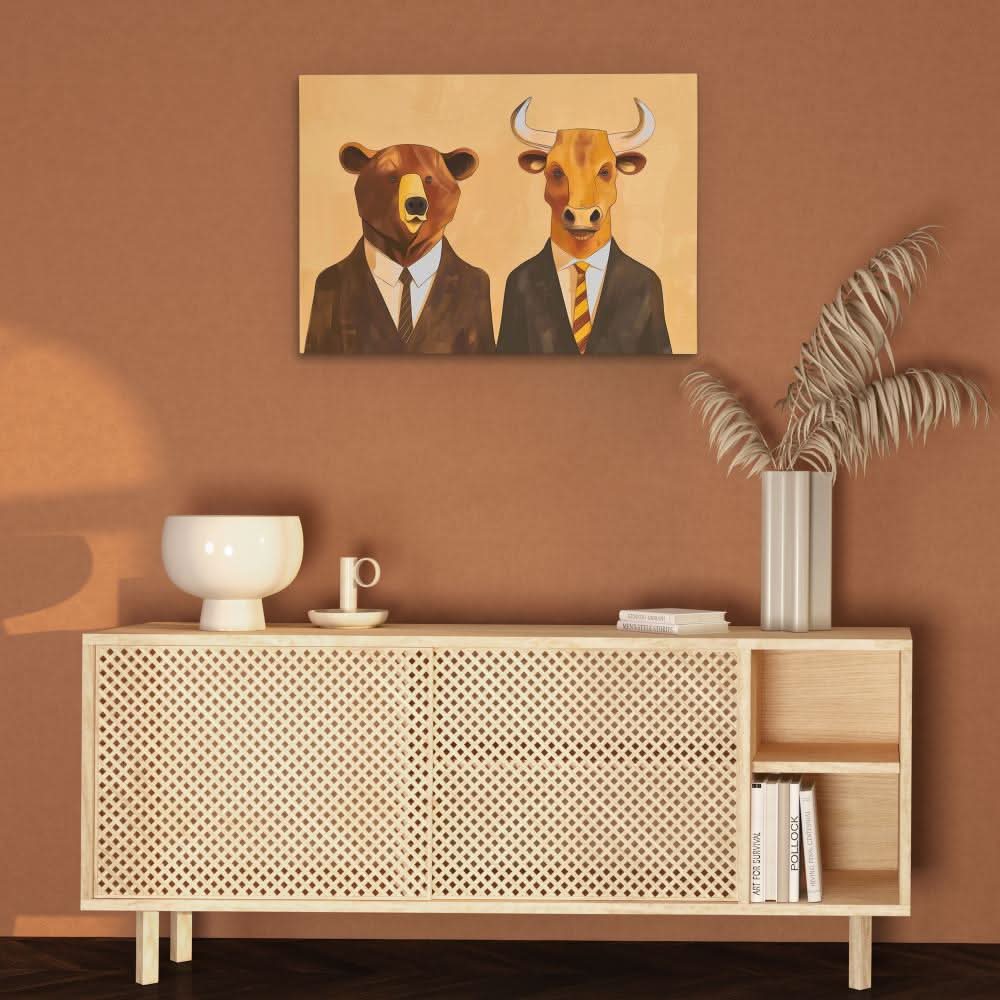 Financial Analysts - Contemporary Wall Art in Black Frame