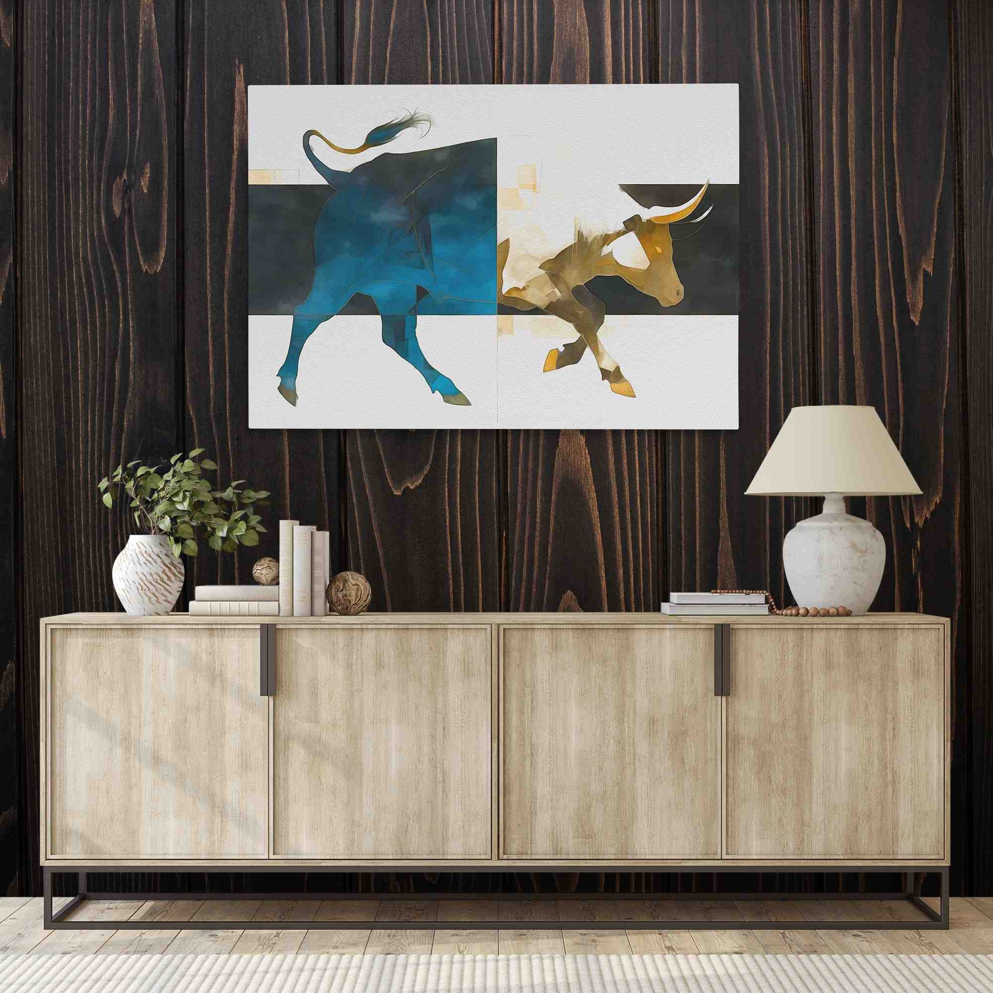 Financial Fortress - Abstract Gold Canvas Wall Art