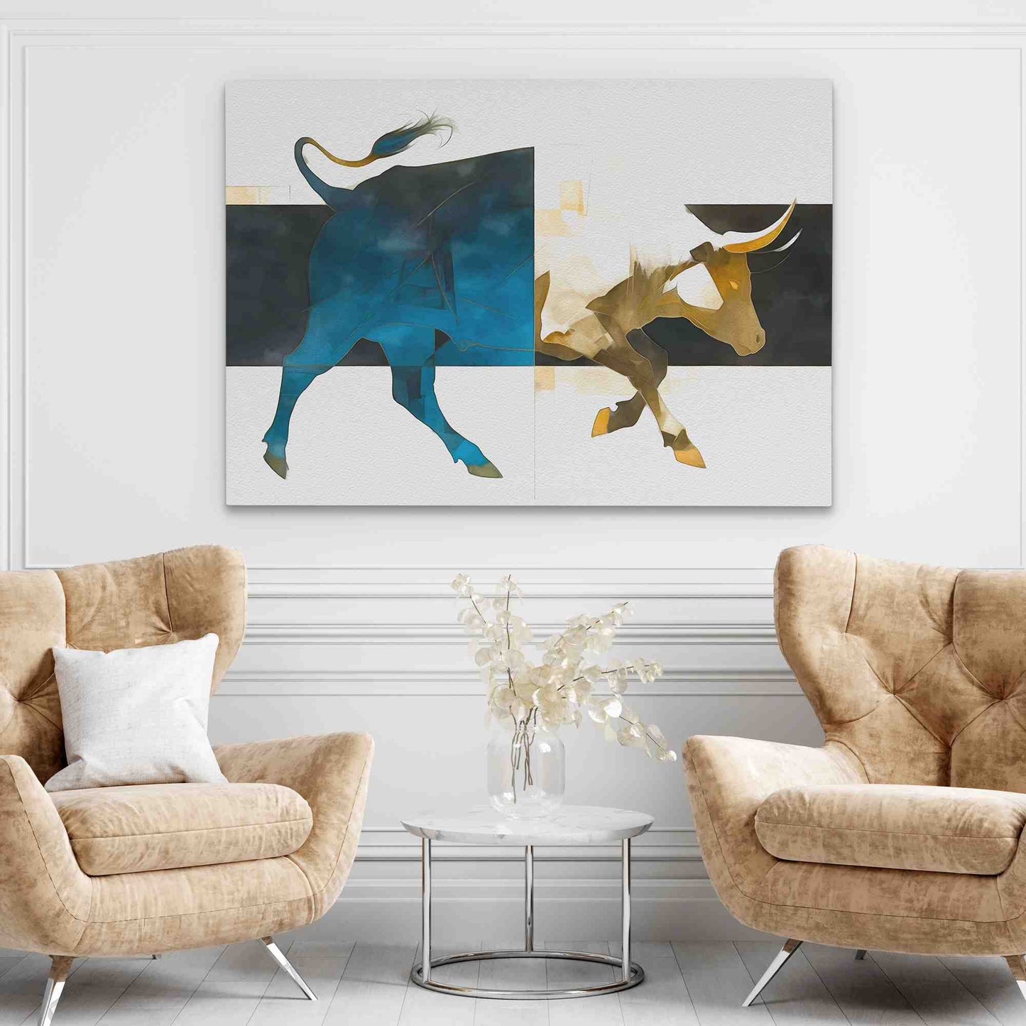 Financial Fortress - Large Abstract Canvas Print