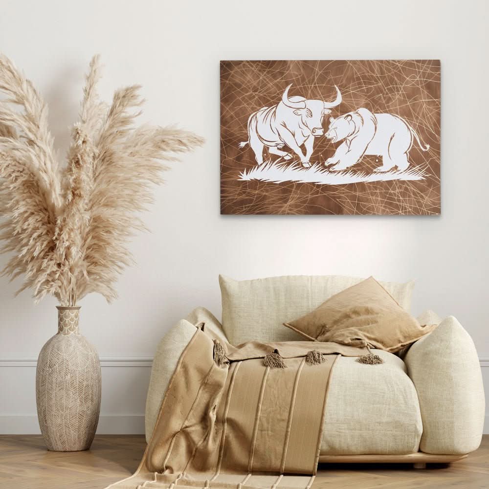 Financial Fury - Brown Bear Canvas Print