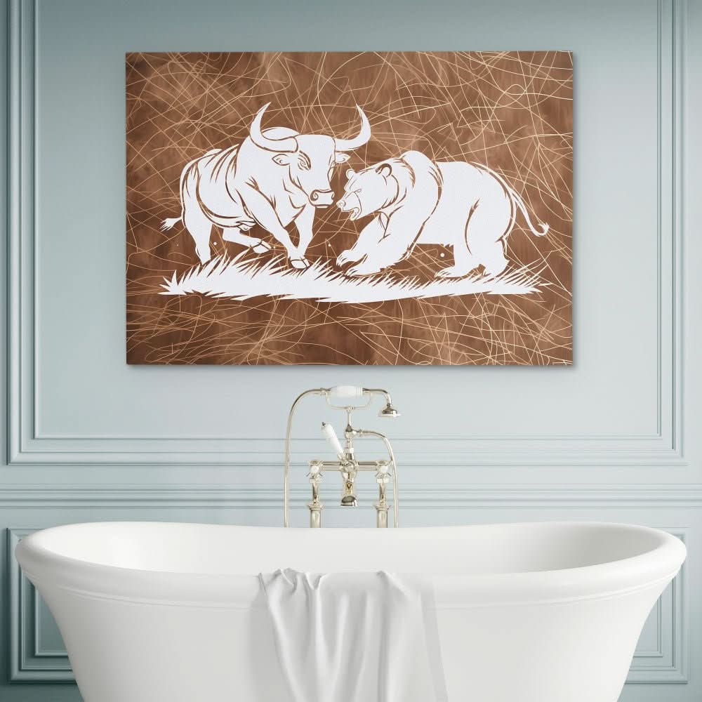 Financial Fury - Brown Canvas Wall Art