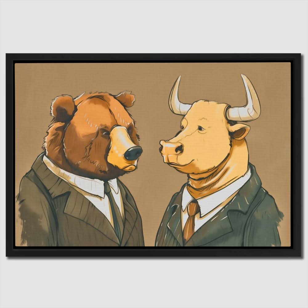Financial Rivals - Animals Canvas Wall Art