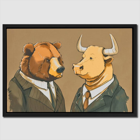 Financial Rivals - Animals Canvas Wall Art