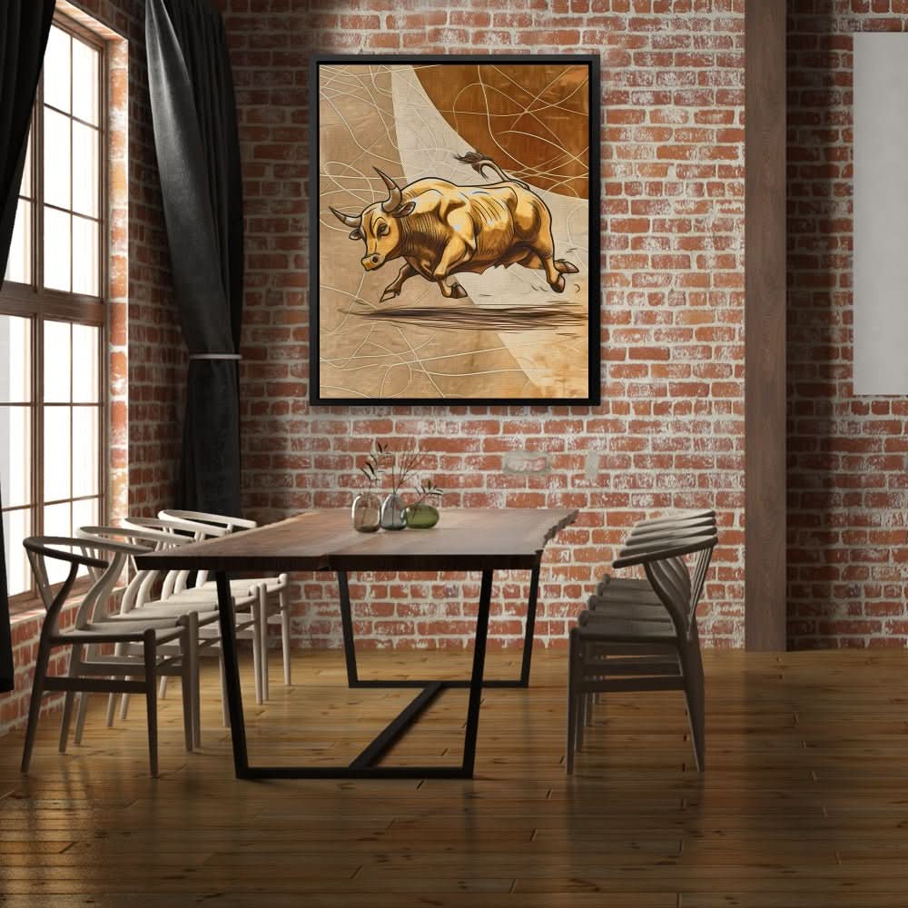 Financial Titan - Contemporary Wall Art in Black Frame