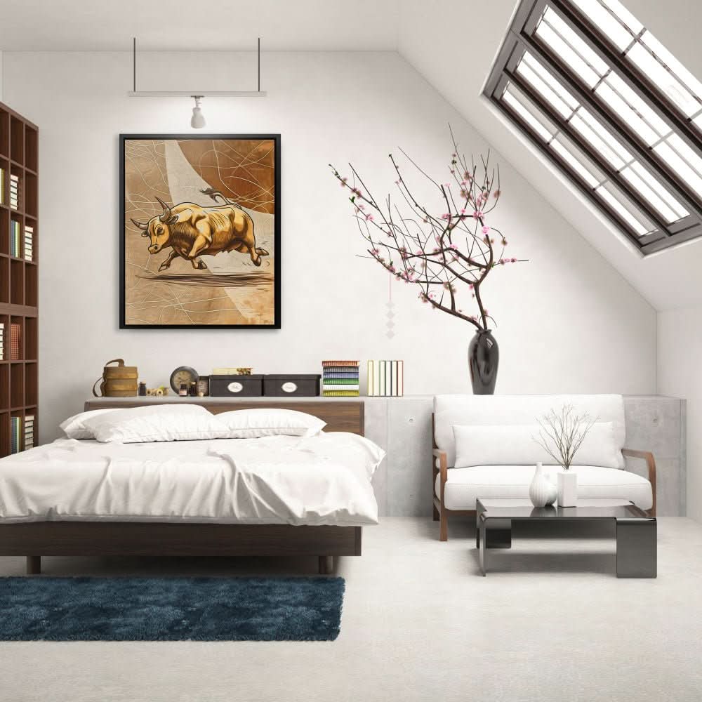 Financial Titan - Contemporary Brown Canvas Wall Art