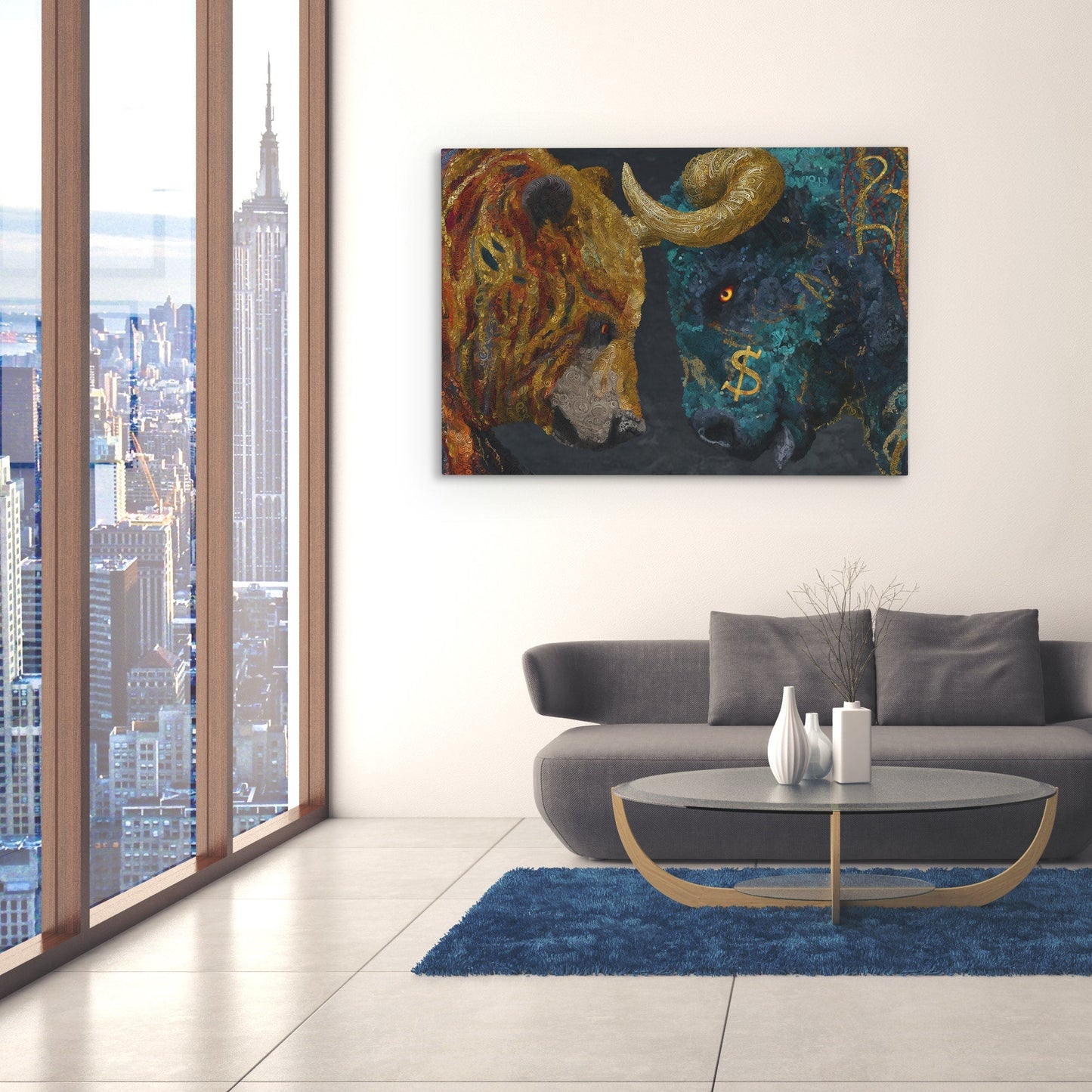 Financial Titans Clash - Luxury Wall Art