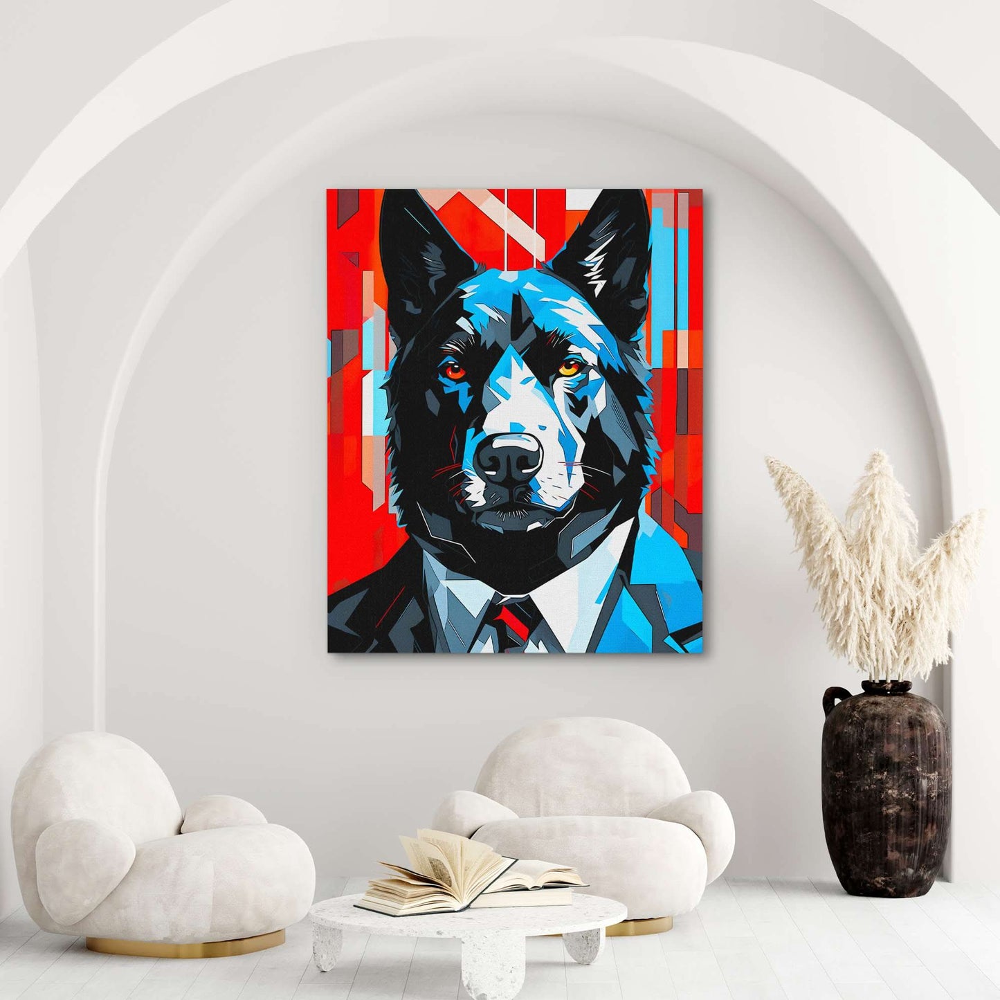 Financial Wolf - Animals Canvas Wall Art