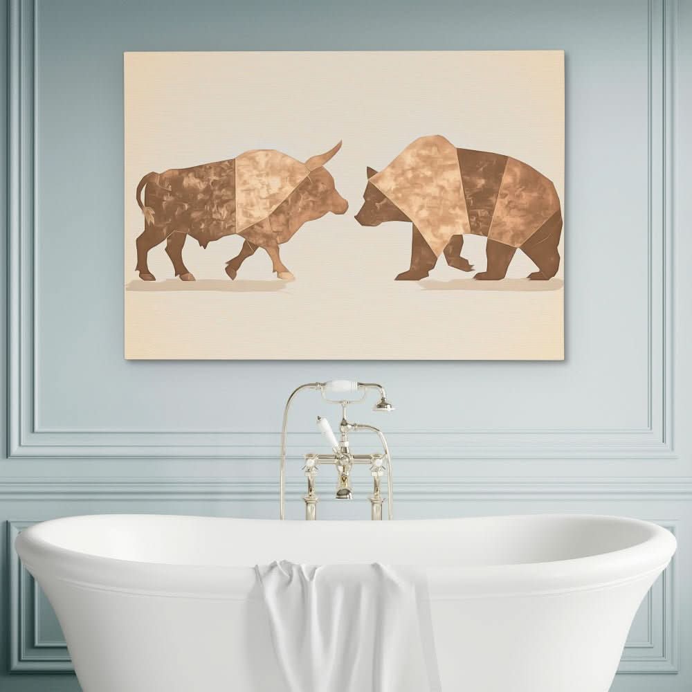 Financial Wrestle - Bear Art for Home Office