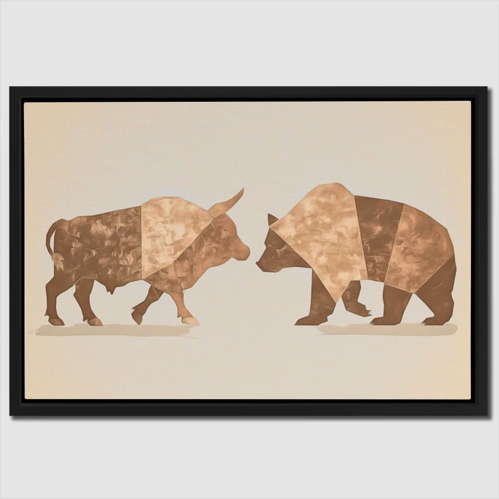 Financial Wrestle - Large Contemporary Canvas Print
