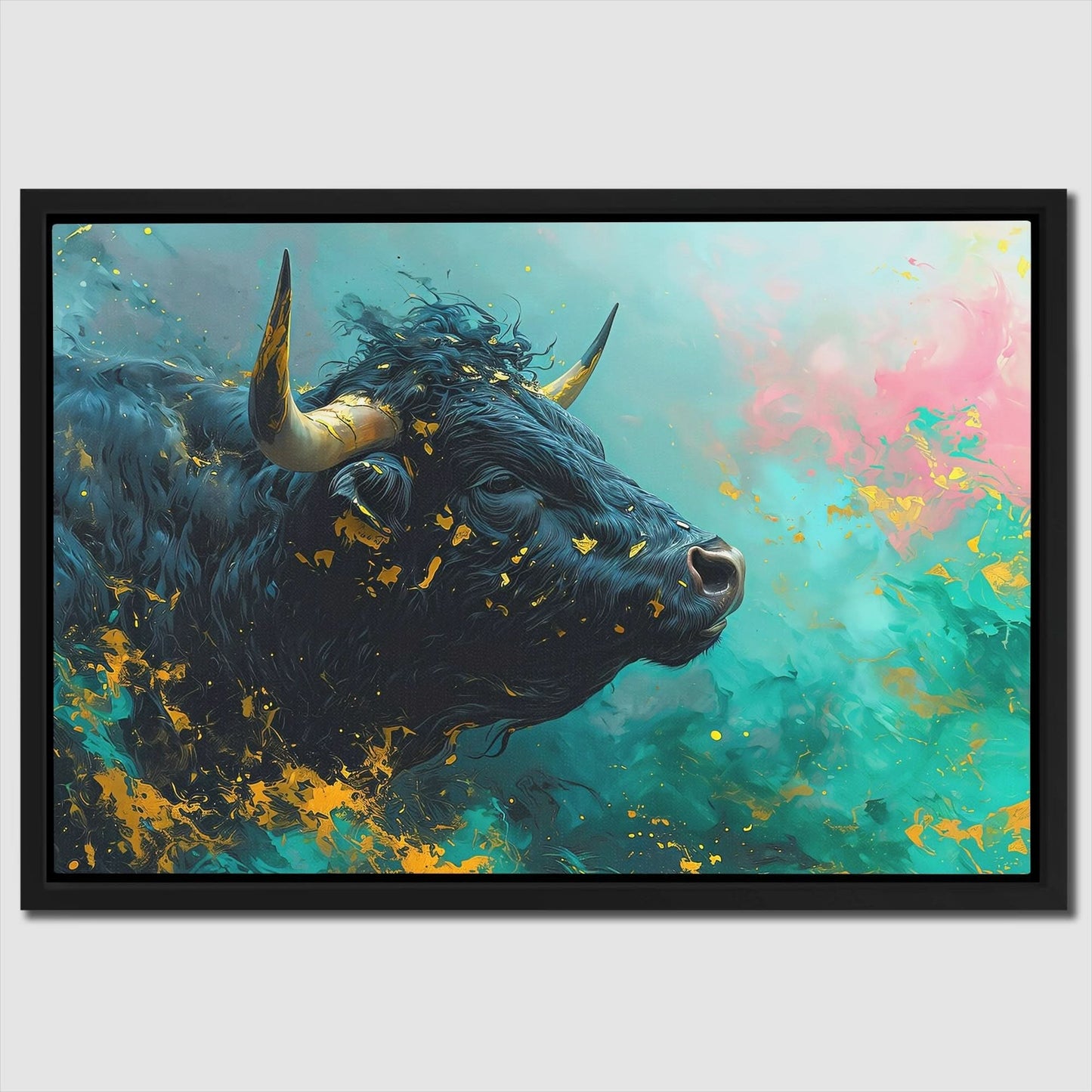 Financially Recharged - Green Bull Canvas Print