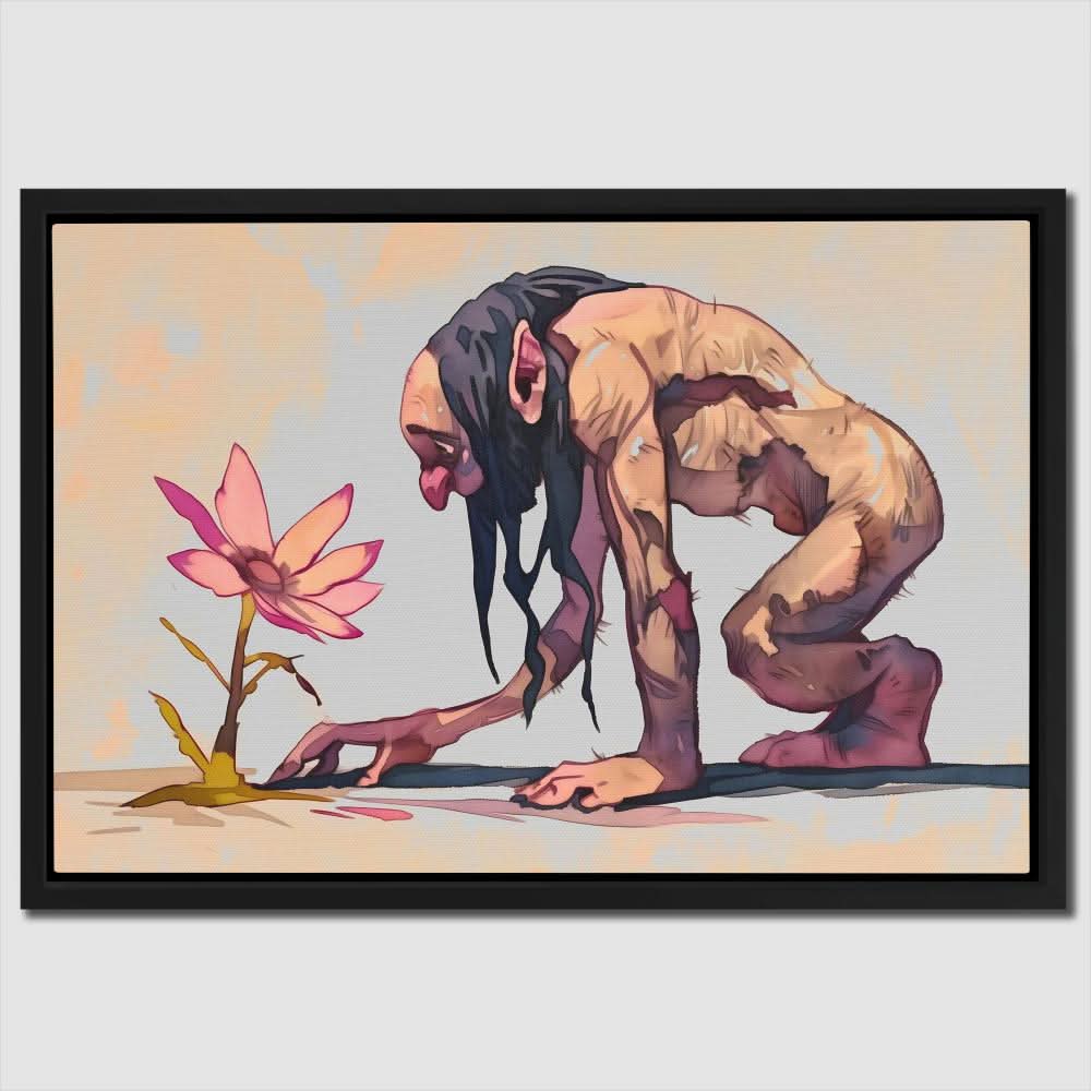 Finding Beauty - Floral Wall Art in Black Frame