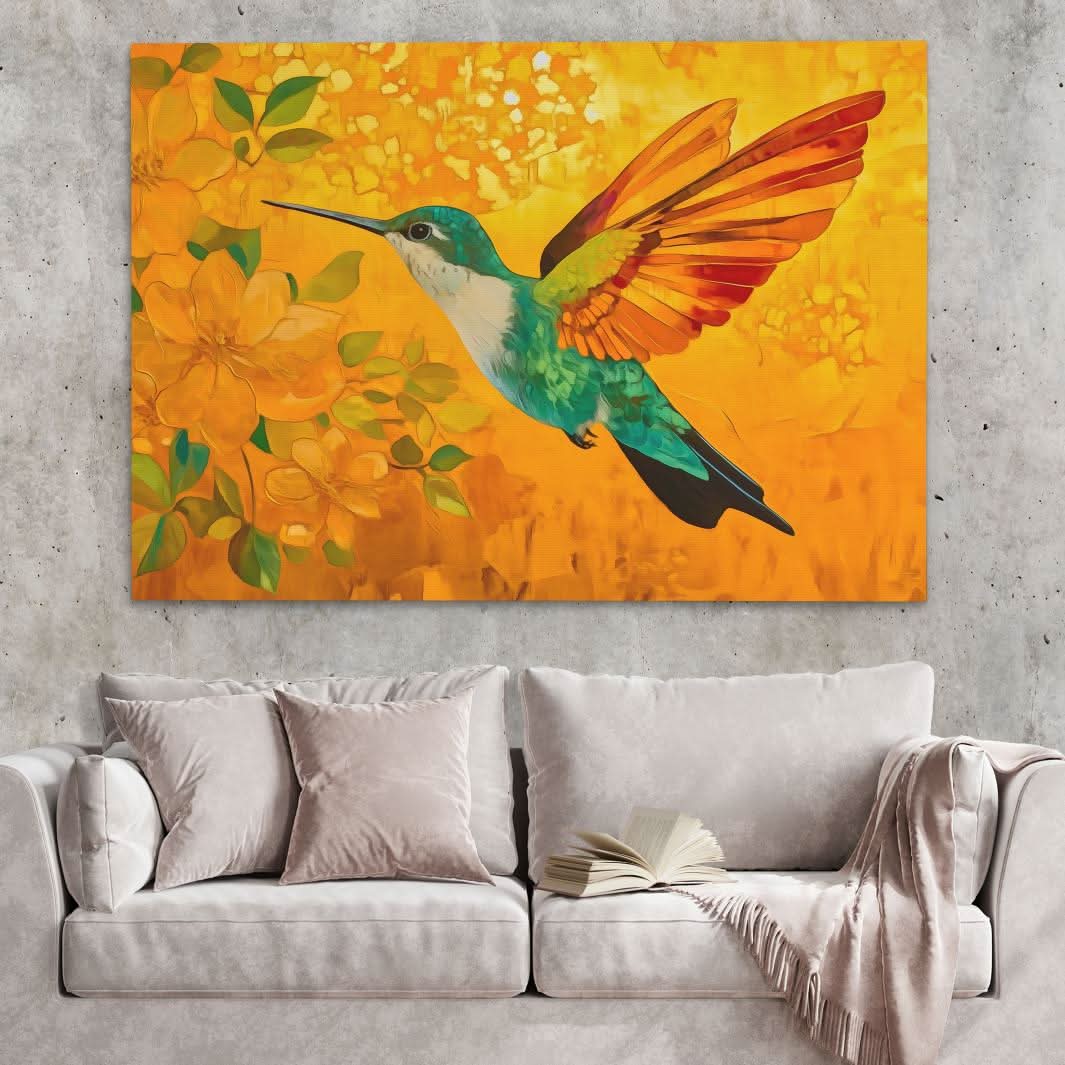 Fireflight Hummer - Large Canvas Print