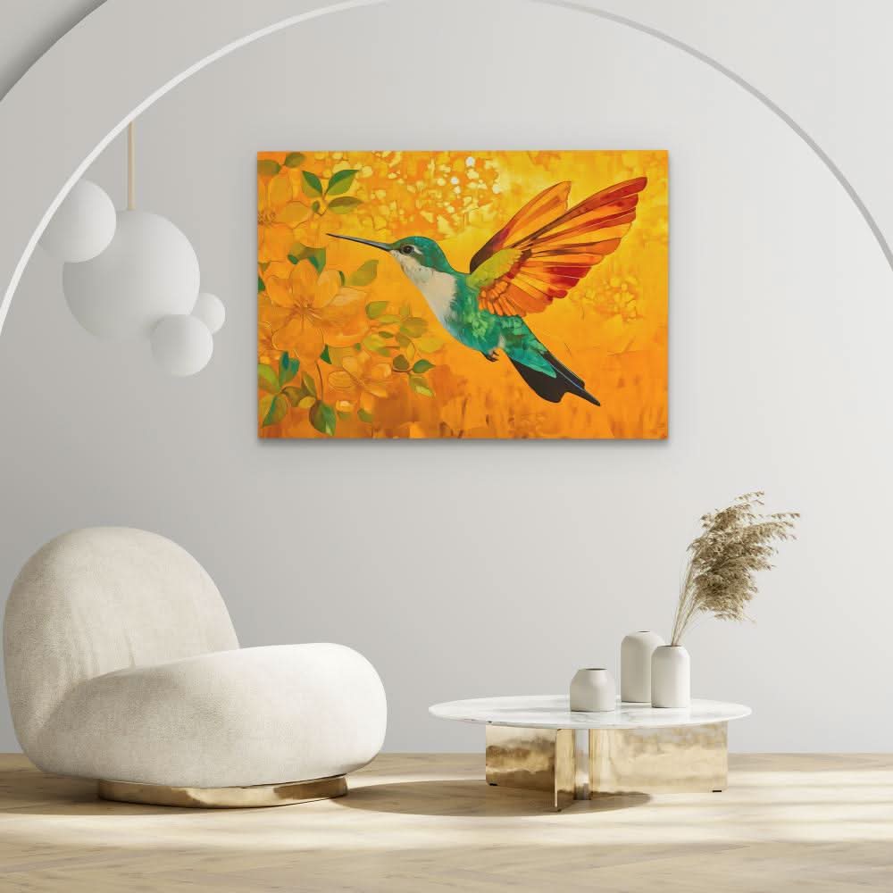 Fireflight Hummer - Wall Art in Black Frame