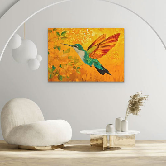 Fireflight Hummer - Wall Art in Black Frame