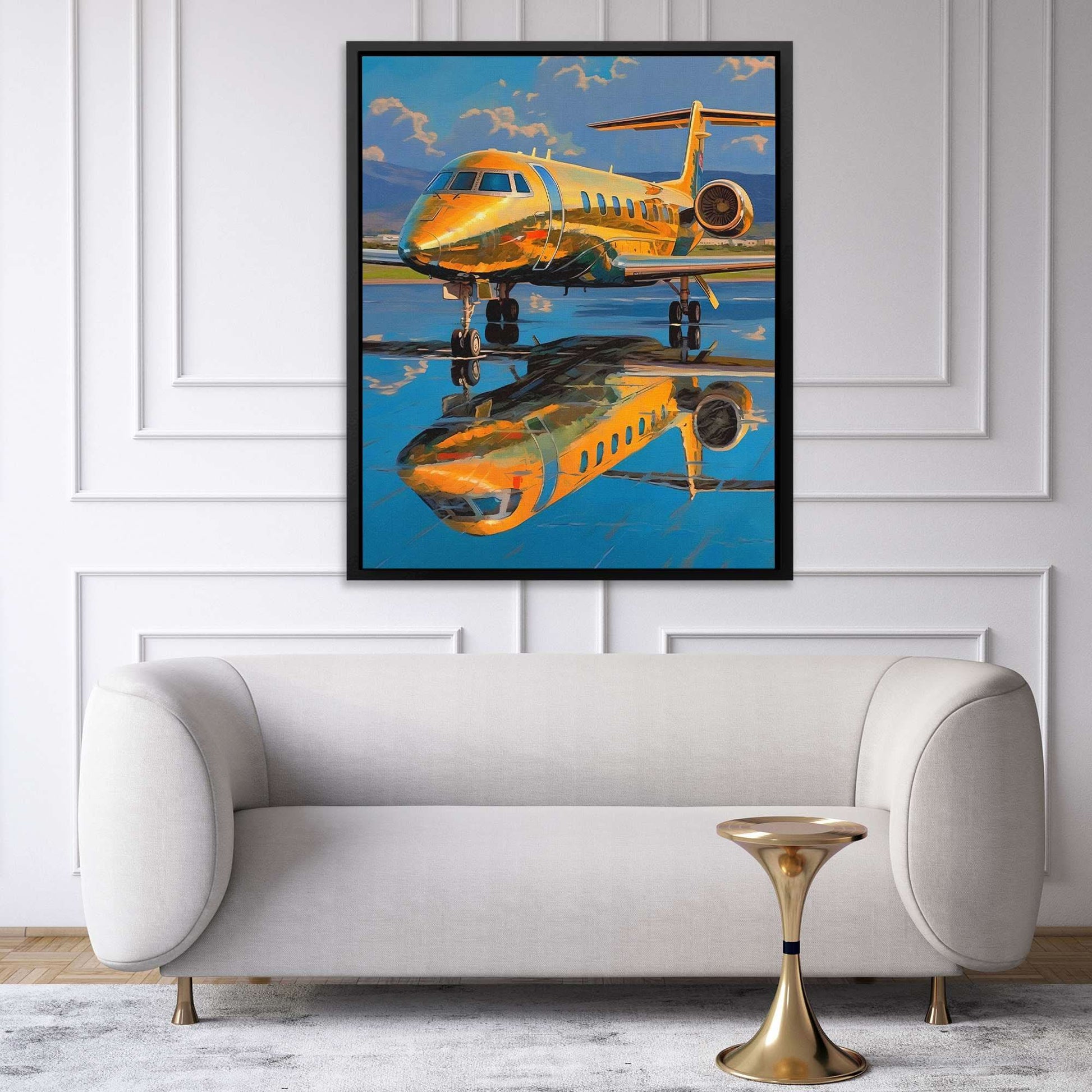 First Class Flight - Blue Jet Canvas Print