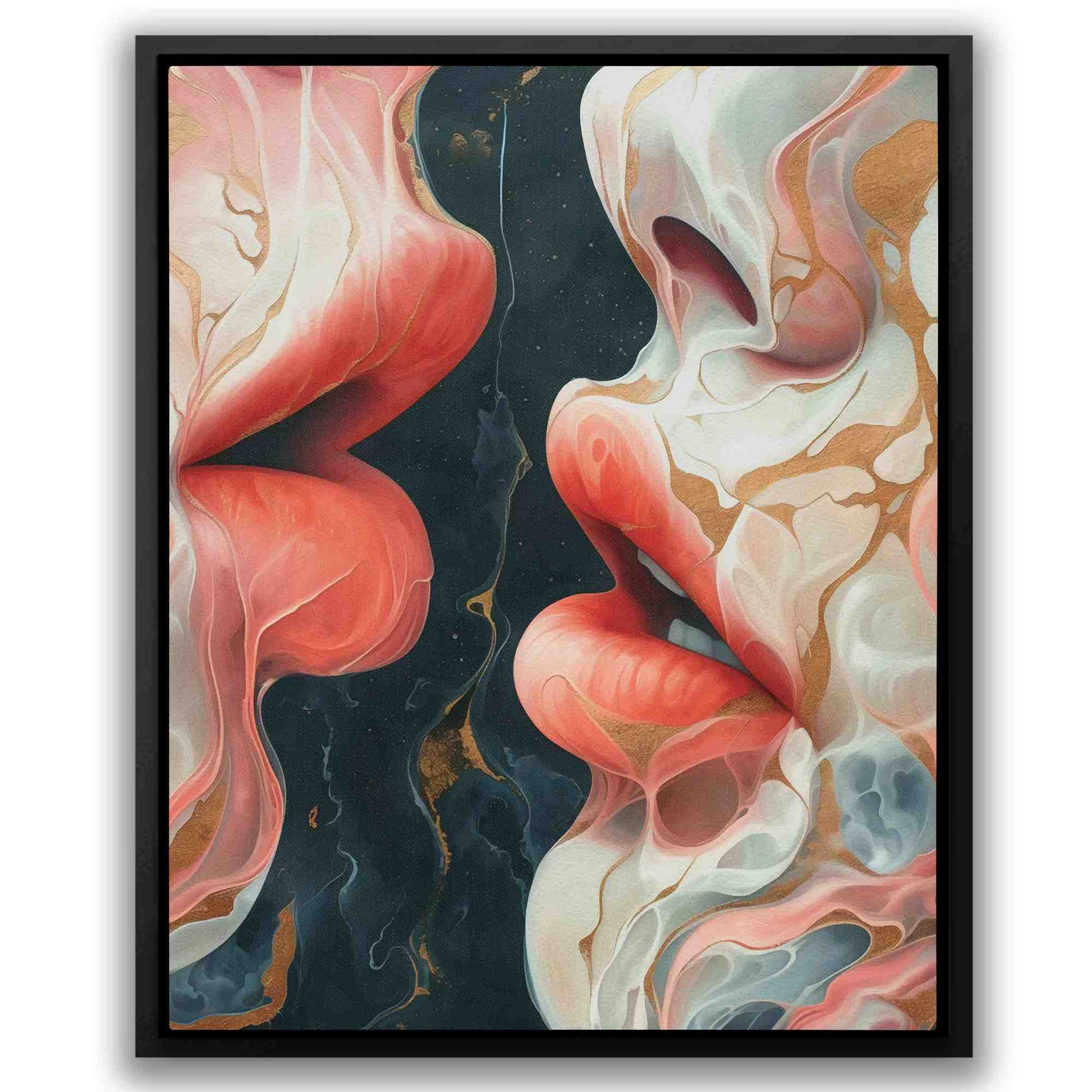 First Kiss - Gold Lesbian Canvas Print