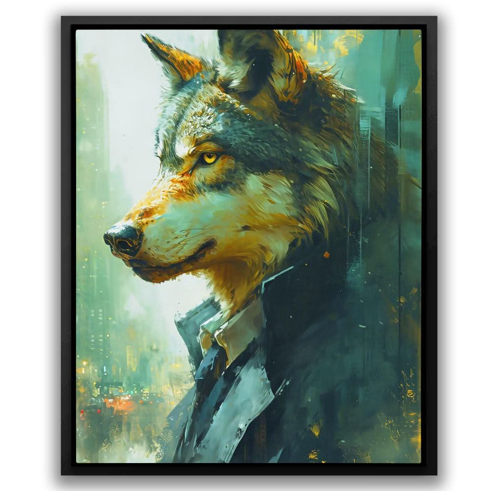 Fiscal Wolf - Green Wall Art