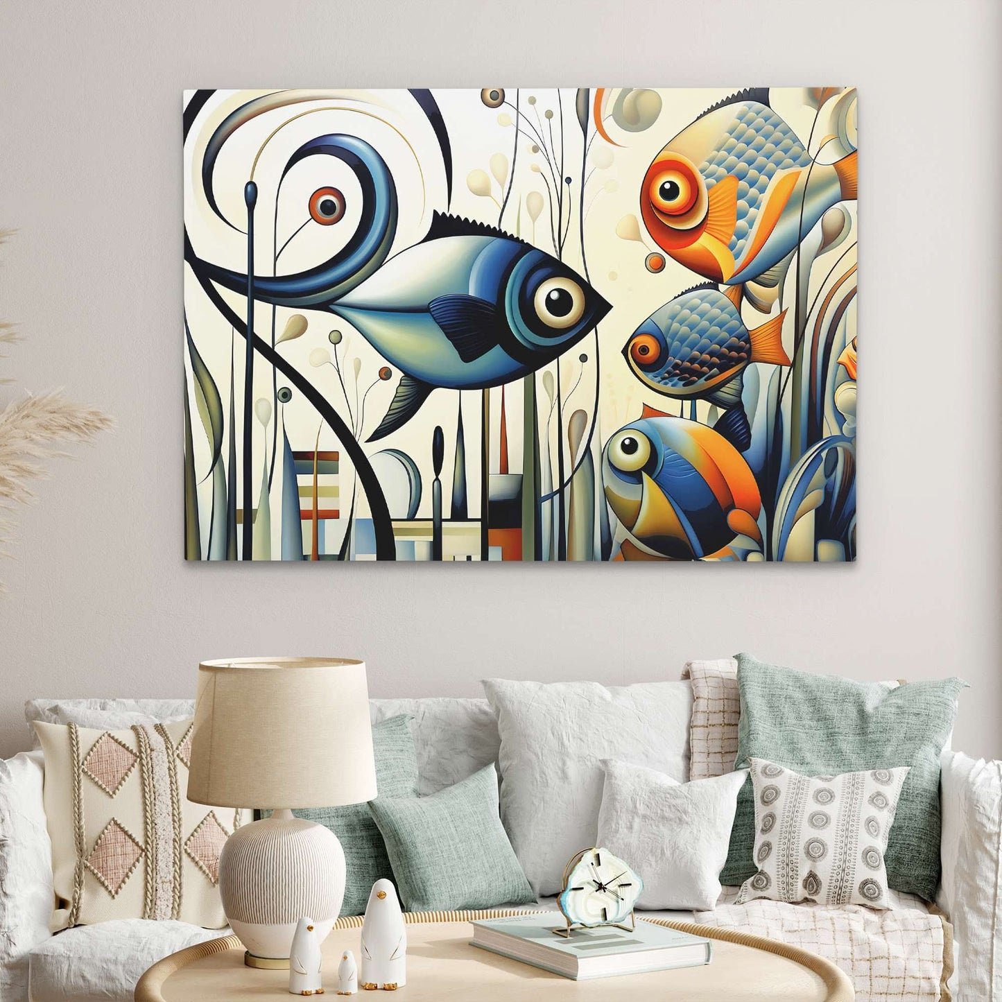 Fish Friends - Blue Wall Art