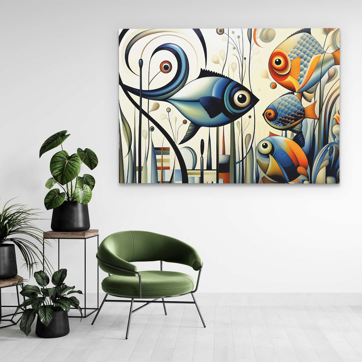 Fish Friends - Large Abstract Canvas Print