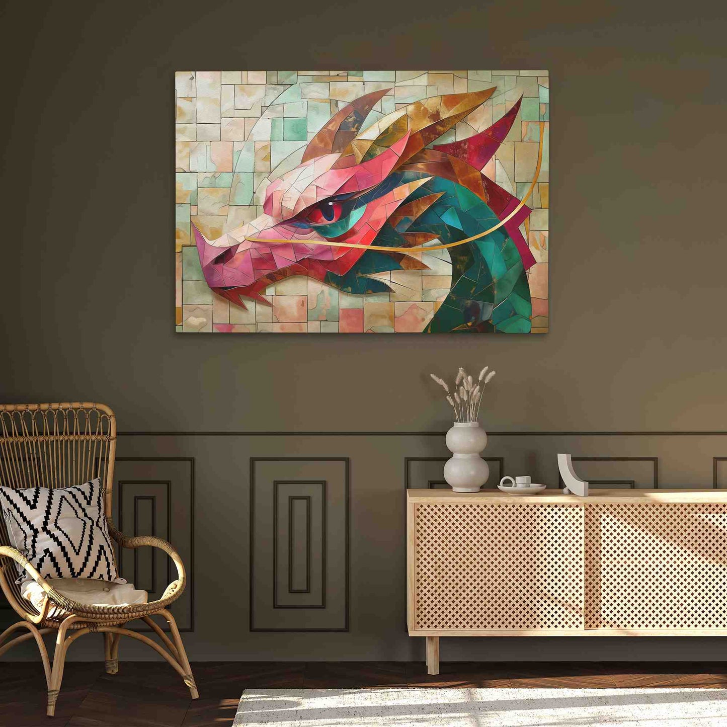 Flame's Fable - Large Fantasy Canvas Print