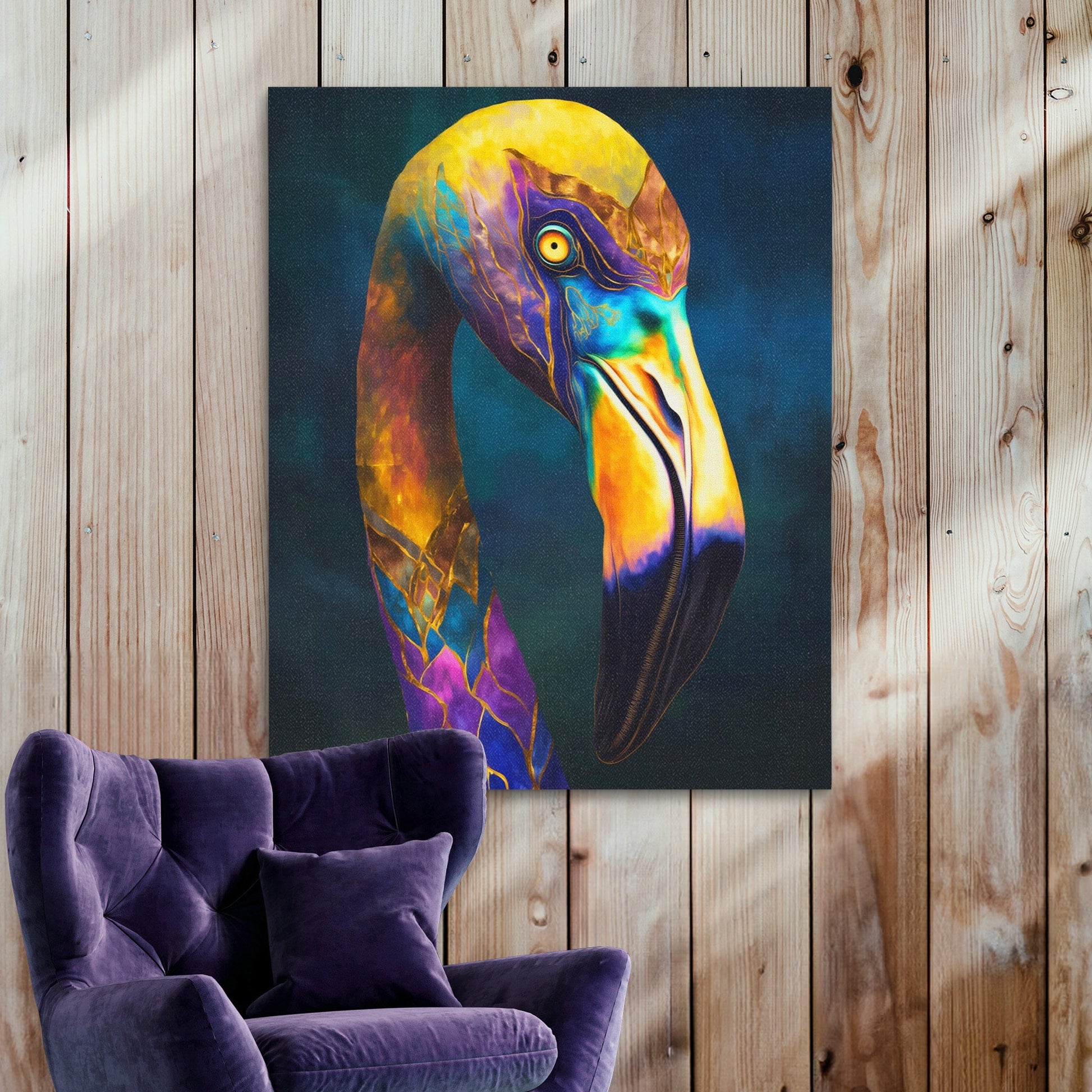 Flamingo Cosmic Plumage - Luxury Wall Art