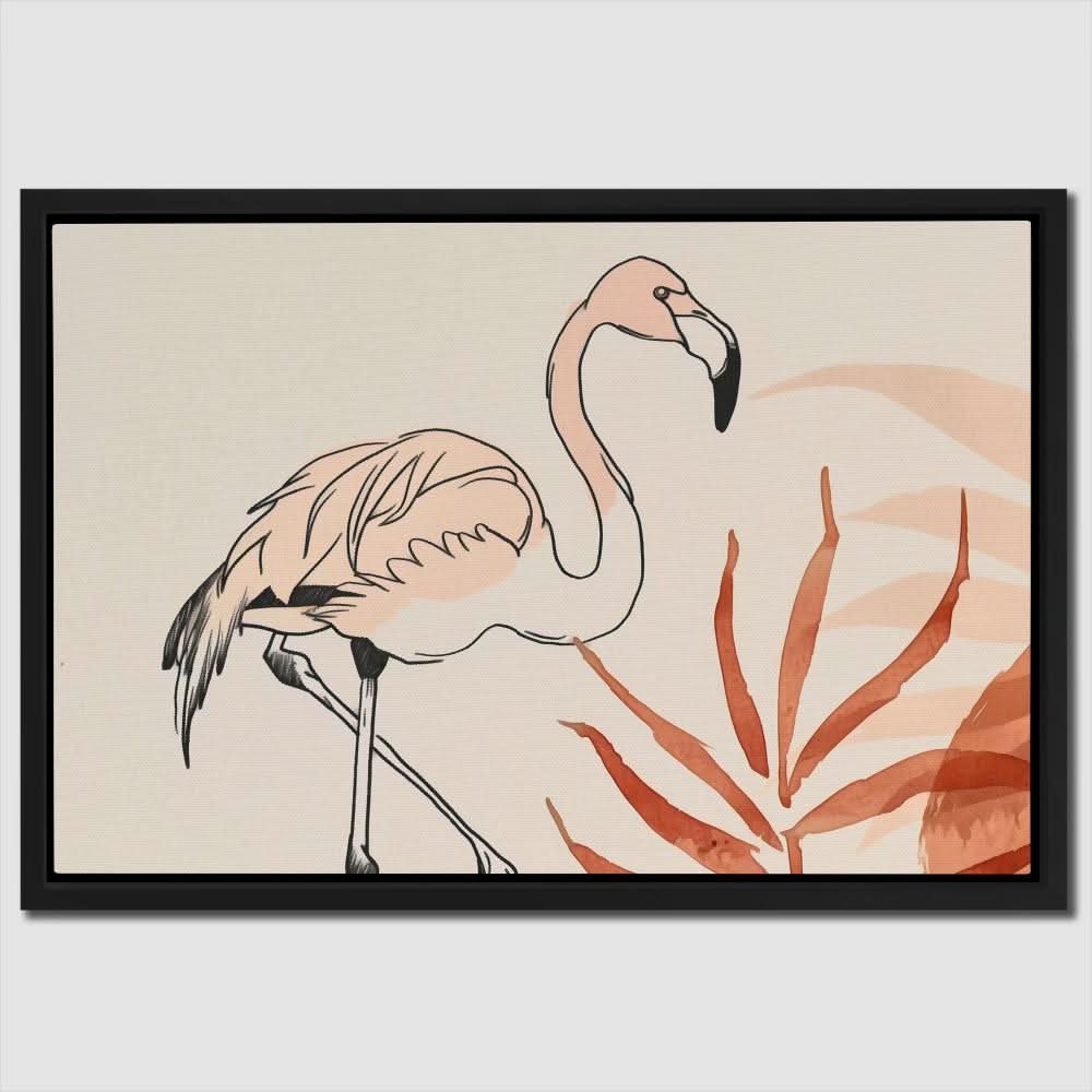 Flamingo Doodle - Animals Art for Bathroom