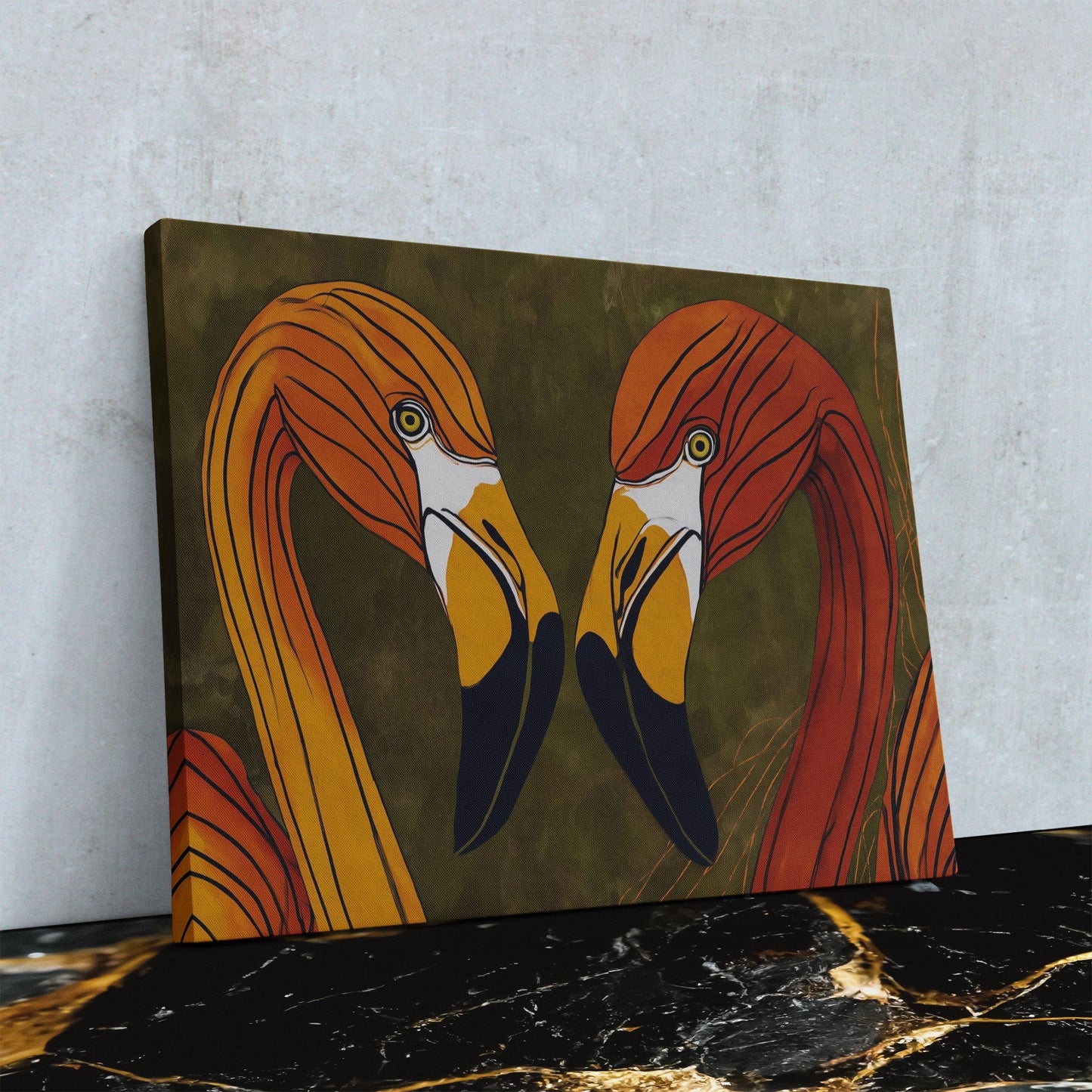 Flamingo Hearts United - Luxury Wall Art