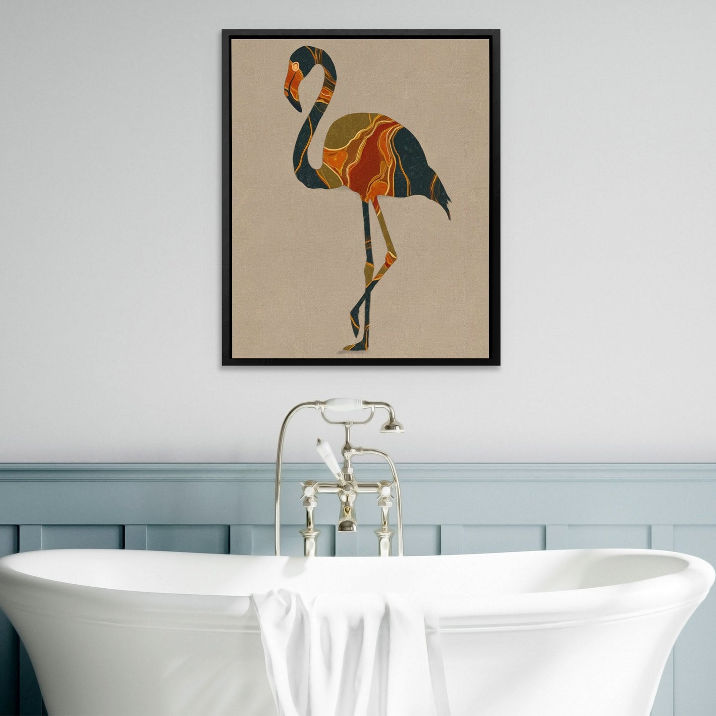 Flamingo Marble Dreams - Luxury Wall Art