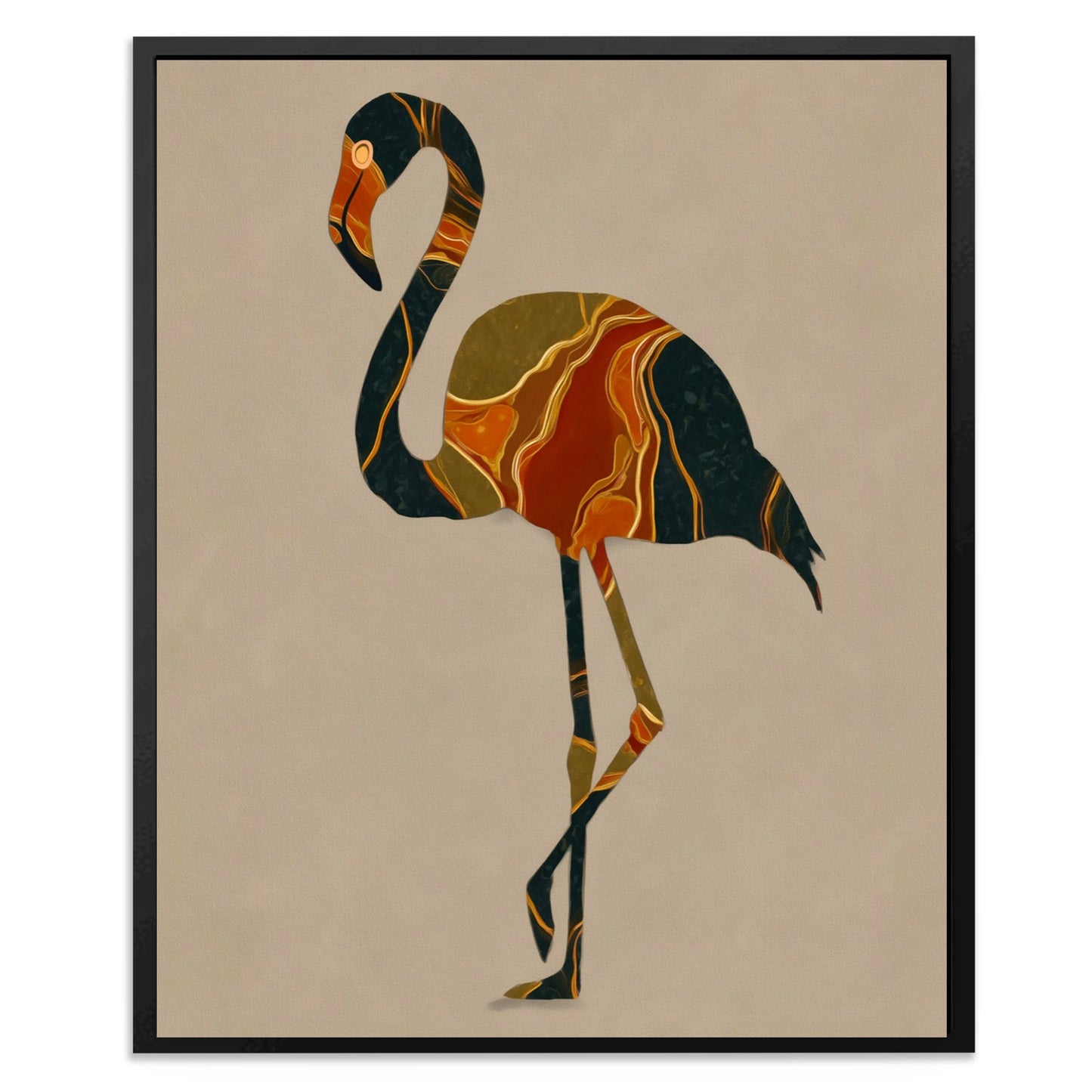 Flamingo Marble Dreams - Luxury Wall Art