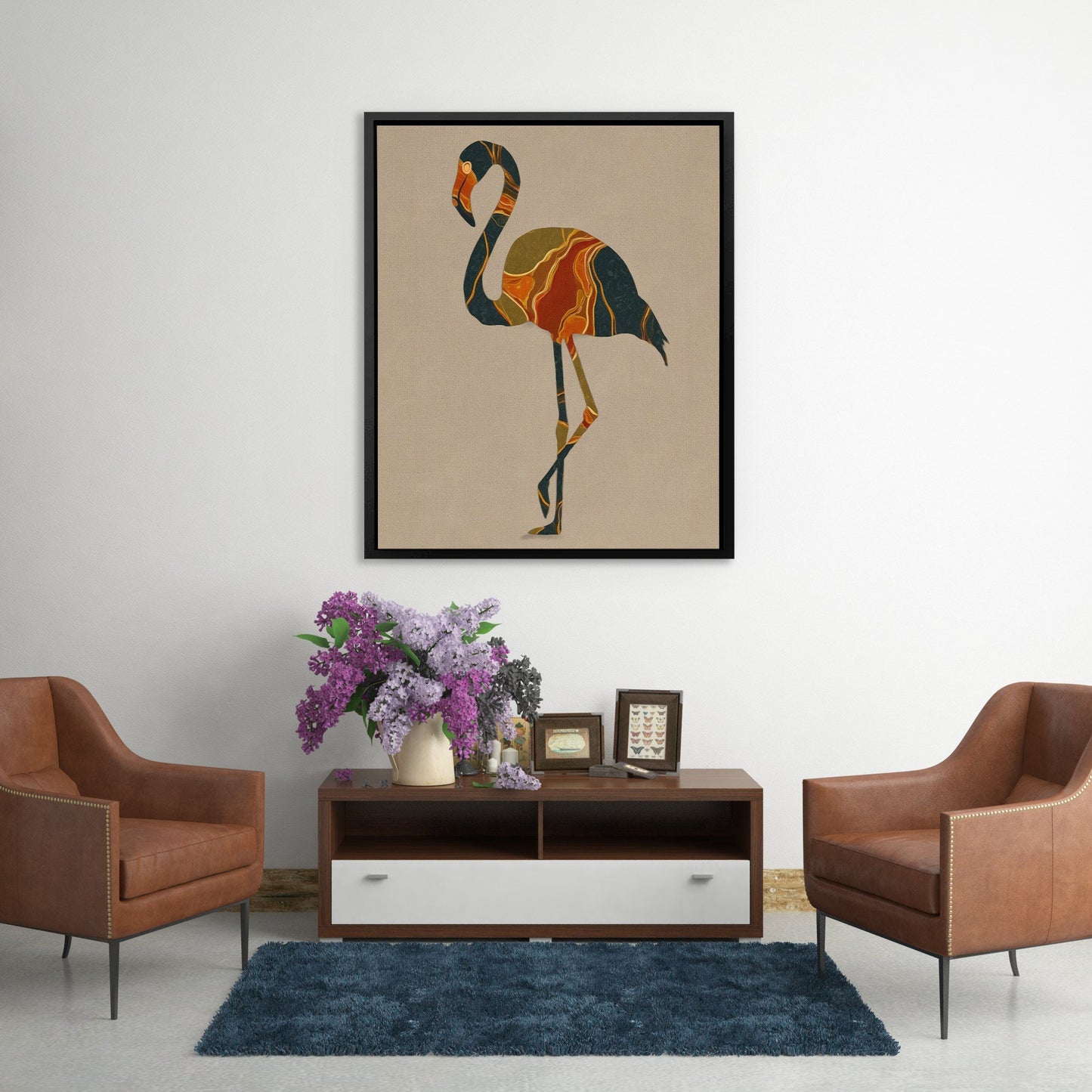 Flamingo Marble Dreams - Luxury Wall Art