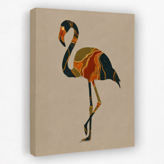 Flamingo Marble Dreams - Luxury Wall Art