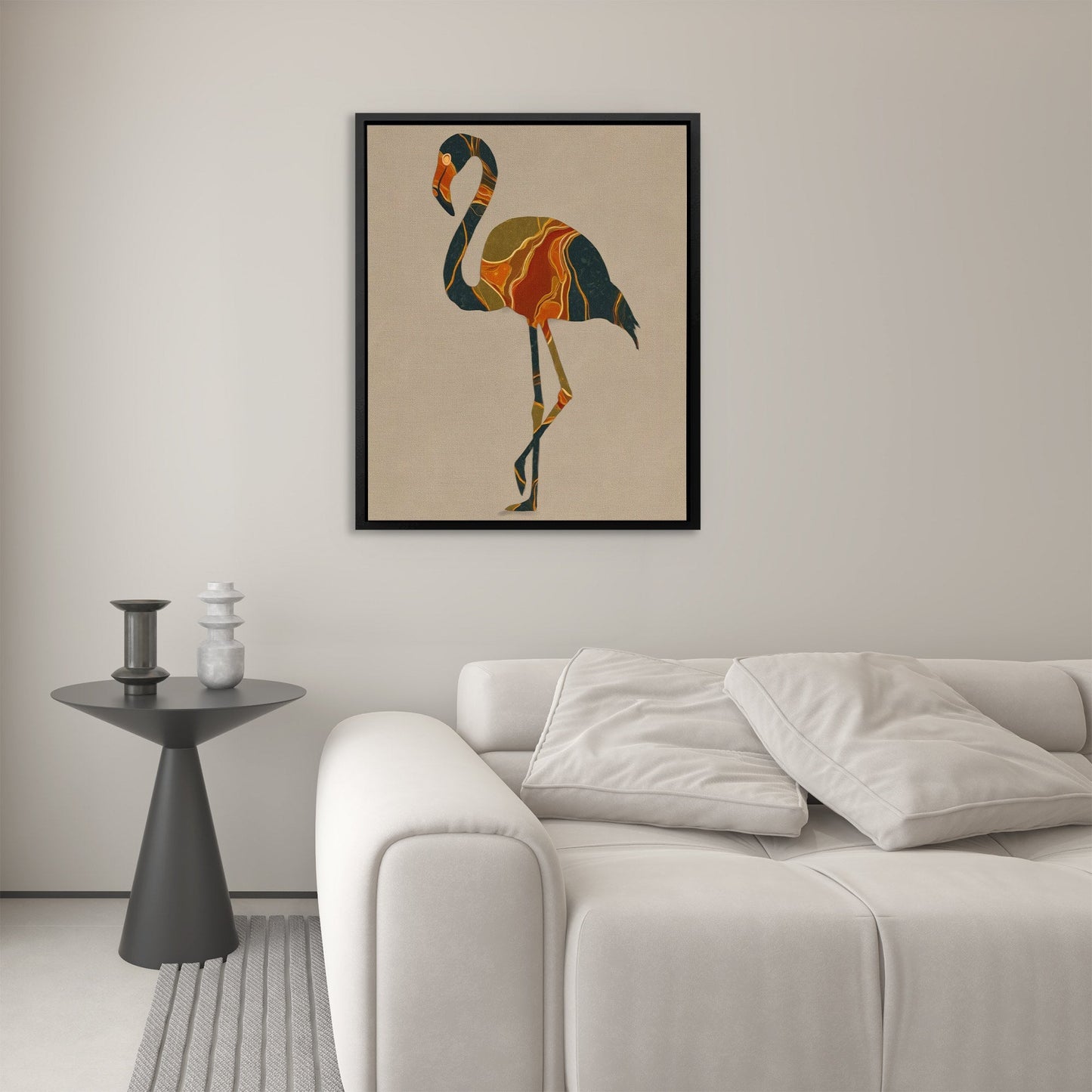 Flamingo Marble Dreams - Luxury Wall Art