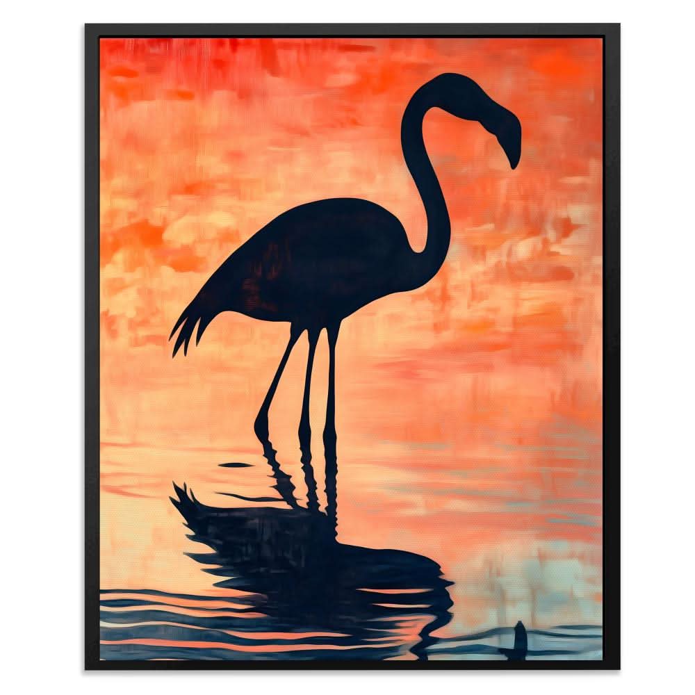 Flamingo Sunset Glow - Bird Art for Bedroom