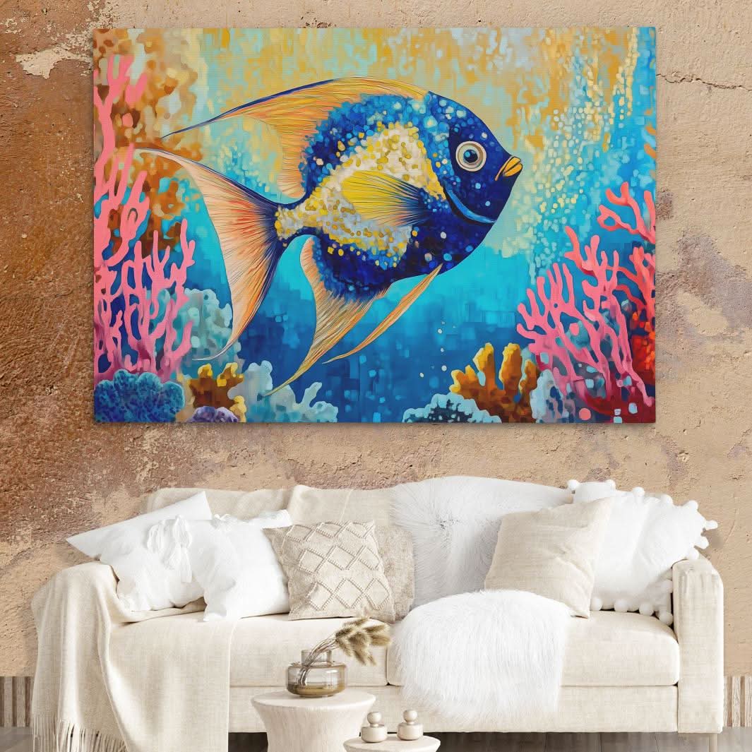 Flashy Fish - Coastal Wall Art in Black Frame
