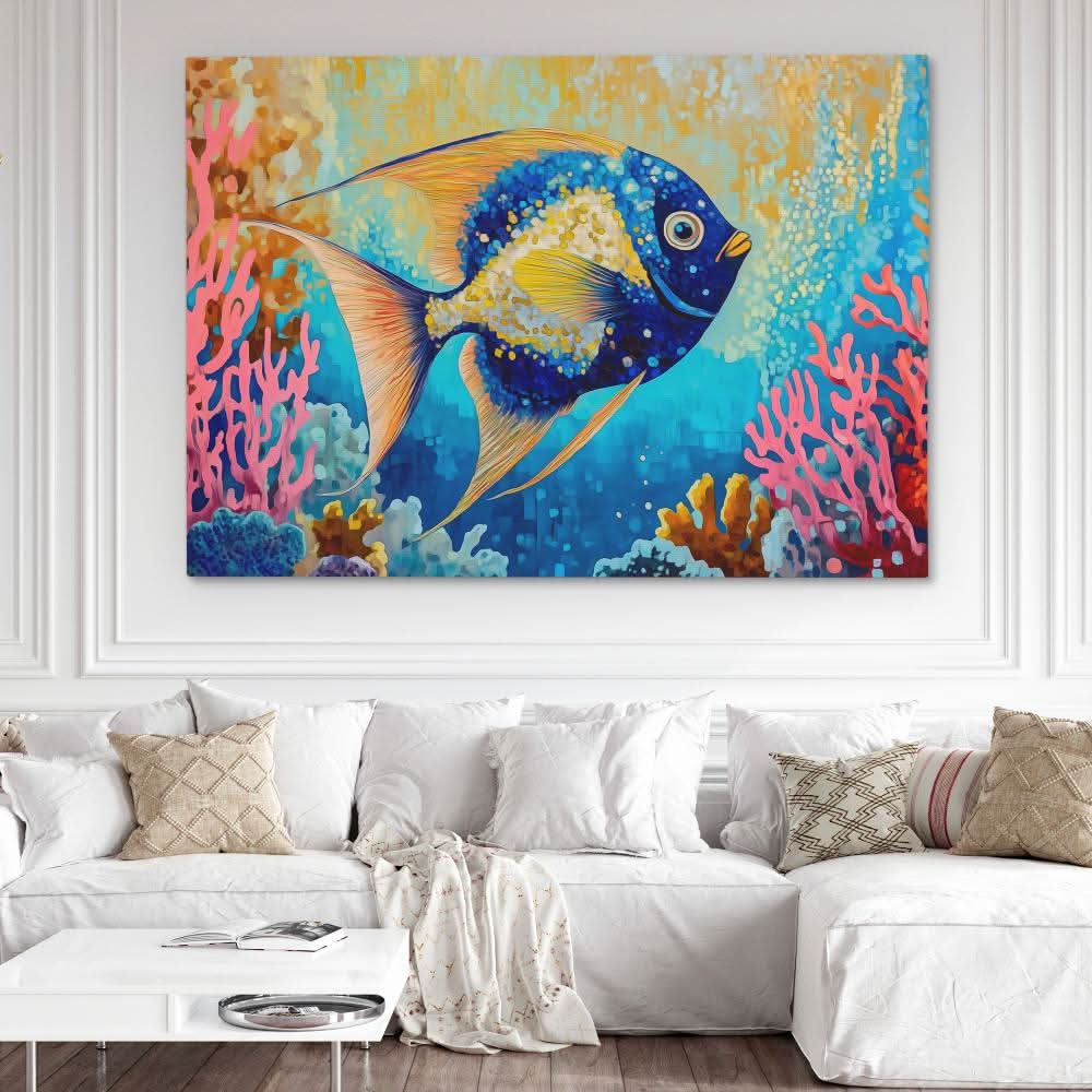Flashy Fish - Oversized Beach House Canvas Wall Art