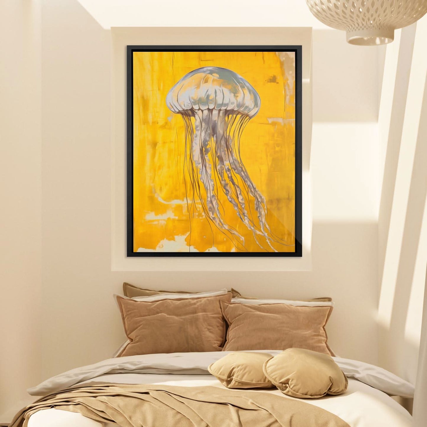 Floating Gold - Wall Art in Black Frame