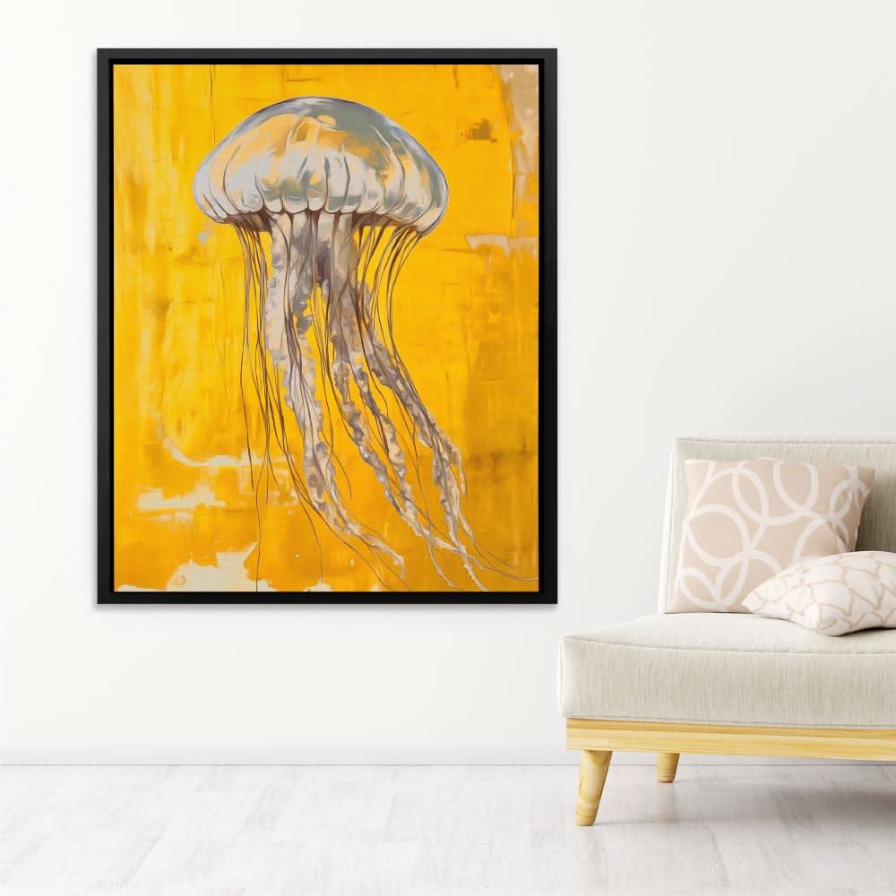 Floating Gold - Gold Coastal Canvas Print