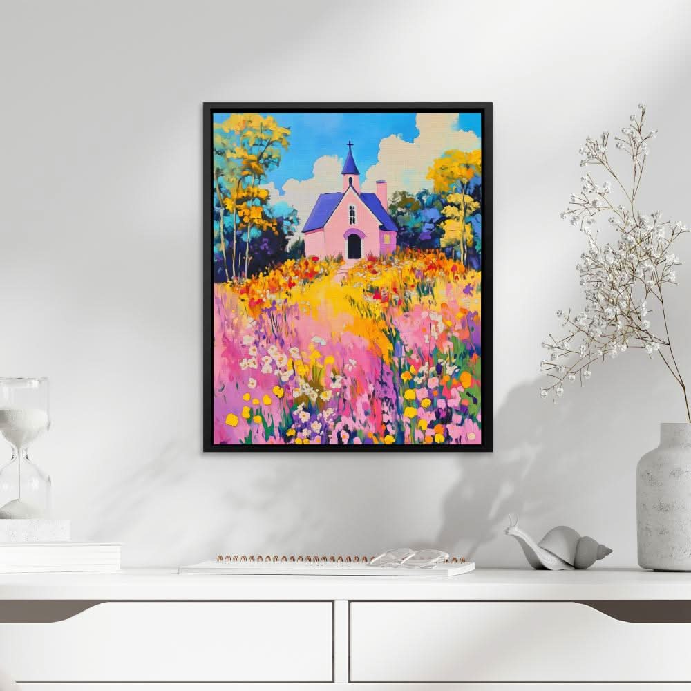 Floral Chapel Charm - Large Canvas Print