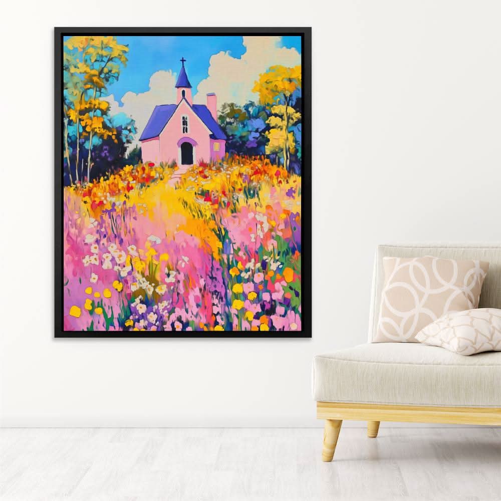 Floral Chapel Charm - Pastel Floral Canvas Print