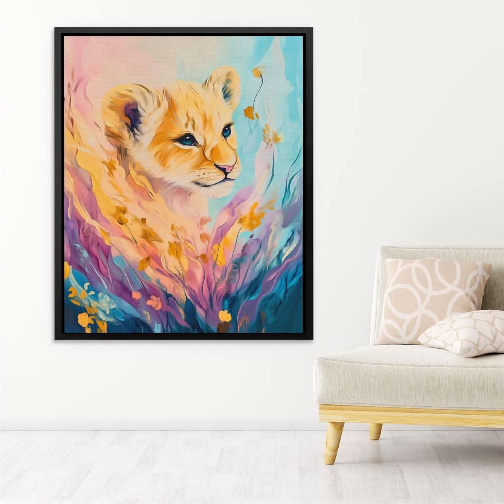 Floral Cub - Baby Animal Art for Bedroom