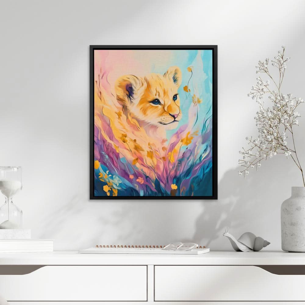 Floral Cub - Large Canvas Print